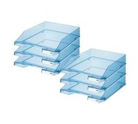 HAN 1026-X-26, Corbeille à courrier KLASSIK, moderne, élégante, transparente et de haute brillance. Lot de 6 unités, bleu transparent.