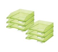HAN 1026-X-27, Corbeille à courrier KLASSIK, moderne, élégante, transparente et de haute brillance. Lot de 6 unités, vert transparent.