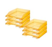 HAN 1026-X-28, Corbeille à courrier KLASSIK, moderne, élégante, transparente et de haute brillance. Lot de 6 unités, orange transparent.