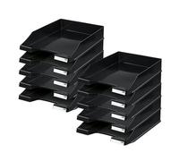 HAN 1027-X-13, corbeille à courrier KLASSIK, moderne, élégante et de look haute brillance. Lot de 10 unités, noir