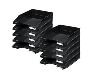 HAN 1027-X-13, corbeille à courrier KLASSIK, moderne, élégante et de look haute brillance. Lot de 10 unités, noir