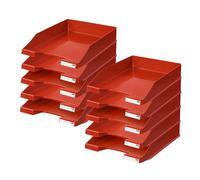 HAN 1027-X-17, corbeille à courrier KLASSIK, moderne, élégante et de look haute brillance. Lot de 10 unités, rouge