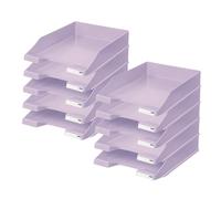 HAN 1027-X-887 Lot de 10 corbeilles à courrier classiques empilables modernes au design frais jusqu'au format A4/C4 Violet pastel