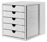 HAN Caisson à tiroirs Systembox 1450-11 — 5 tiroirs, gris clair, DIN A4/C4