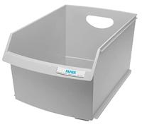 HAN 1849-11, corbeille à papier LOGO-DRIVE, la solution parfaite de séparation des déchets. Elégante et de conception mûrement réfléchie, étiquetable, 25 litres, gris clair