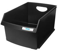 HAN 1849-13, corbeille à papier LOGO-DRIVE, la solution parfaite de séparation des déchets. Elégante et de conception mûrement réfléchie, étiquetable, 25 litres, noir