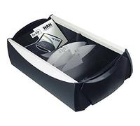 HAN 2000-13, boîte à carte de visite VIP, boîte pro pour 500 cartes de visite, finition soignée, étui Go-Vip inclus, onglet et séparateur variable, noir - gris clair