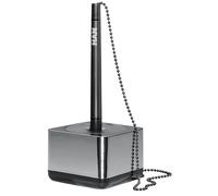 HAN 27651-88, stylo sur socle i-Line CHROME, élégant et esthétique accessoire de qualité premium avec chaîne extra-longue, chrome