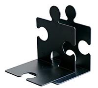 HAN 9212-13, serre-livres/CD PUZZLE, élégant, innovant et très stable. Emboîtable. Lot de 2 unités, noir