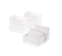 HAN 976-63 Lot de 3 boîtes de classement format A6 Translucide Design attrayant pour 400 cartes avec charnières en acier Transparent