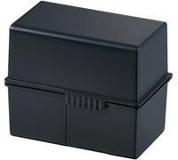 HAN 977-13 Boîte à fiches noir nombre maximum de cartes: 300 cartes A7 horizontal charnière en acier, couvercle utilisable comme bac supplémentaire