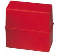 HAN 977-17 Boîte à fiches DIN A7 horizontal - pour 300 cartes avec charnière en acier, rouge