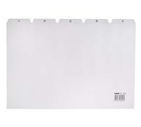 HAN 984, index alphabétique A - Z, DIN A4 horizontal, bloc de 25 intercalaires pour boîtes et bacs à fiches, gris