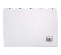 HAN 985, index alphabétique A - Z, DIN A5 horizontal, bloc de 25 intercalaires pour boîtes et bacs à fiches, gris