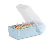 Boîte à fiches CROCO, A7, bleu pastel/translucide