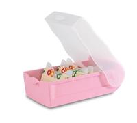 HAN 997-886 Croco Boîte à fiches d'apprentissage facile avec système d'apprentissage à 5 compartiments, format A7 pour 900 cartes, avec 5 plaques de support + 100 cartes d'apprentissage, rose pastel