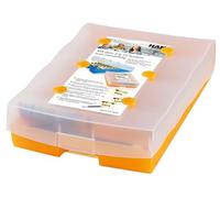 HAN 9988-613, recueil d'apprentissage méthodique CROCO 2-6-19 pour mémoriser le vocabulaire à long terme grâce au principe du «déplacement de case», orange translucide