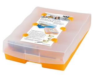 HAN 9988-613, recueil d'apprentissage méthodique CROCO 2-6-19 pour mémoriser le vocabulaire à long terme grâce au principe du «déplacement de case», orange translucide