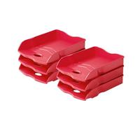 HAN Bac à courrier Re-LOOP - 6 bacs, dites oui au 100% recyclé, moderne, design jeune, pour documents formats A4/C4, rouge, 10298-917 259 x 351 x 63 mm