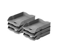 HAN Bac à courrier Re-LOOP - 6 bacs, dites oui au 100% recyclé, moderne, design jeune, pour documents formats A4/C4, gris foncé, 10298-991 259 x 351 x 63 mm