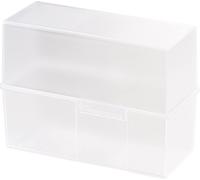 HAN Boîte à fiches DIN A7 transversale plastique blanc translucide pour 300 cartes non équipées
