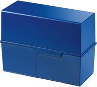 HAN Boîte à fiches DIN A7 transversale plastique bleu pour 300 cartes non équipées