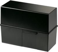 HAN 977-13 Boîte à fiches noir nombre maximum de cartes: 300 cartes A7 horizontal charnière en acier, couvercle utilisable comme