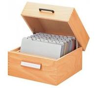 HAN boite à fiches en bois A5 paysage, pour 500 à 900 fiches G