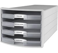 HAN Box à tiroirs IMPULS 2.0 4 tiroirs ouverts gris clair / transparent