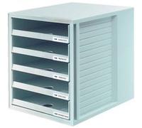 HAN Commode HA-1401-FO-11 avec 5 tiroirs ouverts pour étuis gris en aluminium Gris G