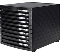 HAN Module à tiroirs CONTUR – 10 tiroirs fermés B4, modulaire, extensible, noir 1510-13