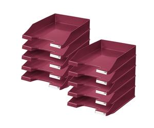 HAN Corbeille courrier KLASSIK KARMA - 10 PC, corbeille courrier écophile en matériau 80-100 % recyclé, pour documents au format max. A4/C4, rouge éco, 10278-17