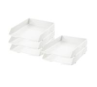 HAN Corbeille courrier WAVE EXCLUSIV - 5 PC, puriste, stylée, élégante et haute brillance. Goût exclusif pour le bureau, blanc, 1028-12