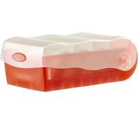 HAN CROCO 998-617 Boîte à fiches translucide, rouge nombre maximum de cartes: 500 cartes A8 horizontal avec 100 cartes lignées