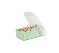 HAN Croco 998-805 Boîte à fiches éducatives avec système d'apprentissage à 5 compartiments, format A8 pour 500 cartes, translucide/vert pastel
