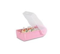 HAN Croco 998-886 Boîte à fiches éducatives avec système d'apprentissage à 5 compartiments Format A8 pour 500 cartes Transparent/rose pastel