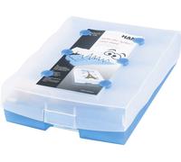 HAN CROCO 9988-643 Boîte de rangement pour fiche bleu translucide nombre maximum de cartes: 2.000 cartes A8 horizontal