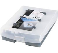 HAN CROCO 9988-693 Boîte de rangement pour fiche gris translucide nombre maximum de cartes: 2.000 cartes A8 horizontal
