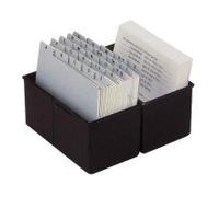 HAN Fiches Box DIN A5, FR 450 Cartes avec charnière en acier, noir