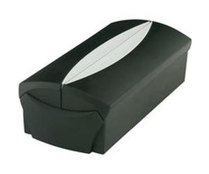 HAN HA-2000-13 Boîte de cartes de visite VIP avec onglet noir / gris Noir G