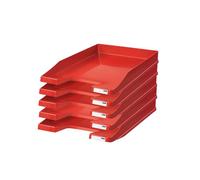 HAN - Junior - 1025-17 - Corbeille à courrier C4 plate - Rouge - 255 x 348 x 38 - Pack de 5 (Import Allemagne)