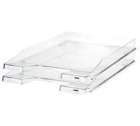 HAN JUNIOR 1025-23 Lot de 5 corbeilles à courrier plates modernes au design frais jusqu'au format DIN A4/C4, transparent