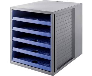 HAN Karma 14018-16 Module de classement 5 tiroirs ouverts Format C4 Gris/bleu 275 x 320 x 330 mm (Import Allemagne)