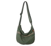 HAN-LBG Sac besace à bandoulière pour homme et femme, sac à bandoulière décontracté en toile avec sangles réglables, sac fourre-tout léger pour voyage, randonnée, travail, Vert, Taille unique