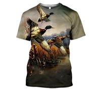 HAN MAN XIU Animal Duck Dove 3D Printed T-Shirt Men's Women's Casual Loose Round Neck Short Sleeve Top Clothing