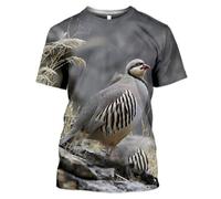 HAN MAN XIU Animal Duck Dove 3D Printed T-Shirt Men's Women's Casual Loose Round Neck Short Sleeve Top Clothing