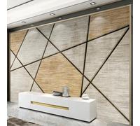 HAN MAN XIU Fresque autoadhésive en PVC papier peint 3D Abstract vintage géométrique peinture murale murale salon salon de la chambre décoration murale