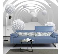 HAN MAN XIU Fresques autocollantes en PVC Wallpapers 3D Tunnel Spheres Espace abstrait Arrière-plan intérieur Autocollants d’art mural Chambre Salon Peintures murales