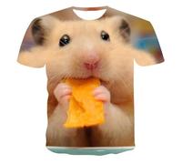 HAN MAN XIU Mignon Motif Animal Lapin imprimé en 3D T-Shirt Hommes Femmes Hauts à Manches Courtes décontractés et Amples
