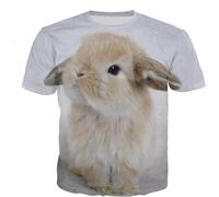 HAN MAN XIU Motif Animal Hamster imprimé en 3D T-Shirt Hommes Femmes Manches Courtes décontractées à col Rond